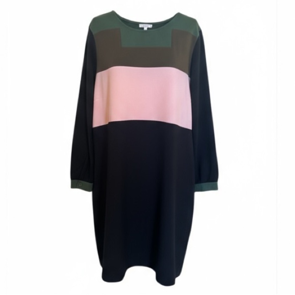 Plus Size Eloquii Colorblock Dress with Pink and Green Accents